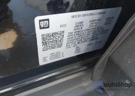 2024 Chevrolet Trax Fwd 2Rs z USA, uszkodzony, nr VIN KL77LJE21RC156658